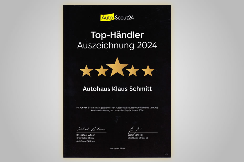 AutoScout24: Top-Händler Auszeichnung 2024